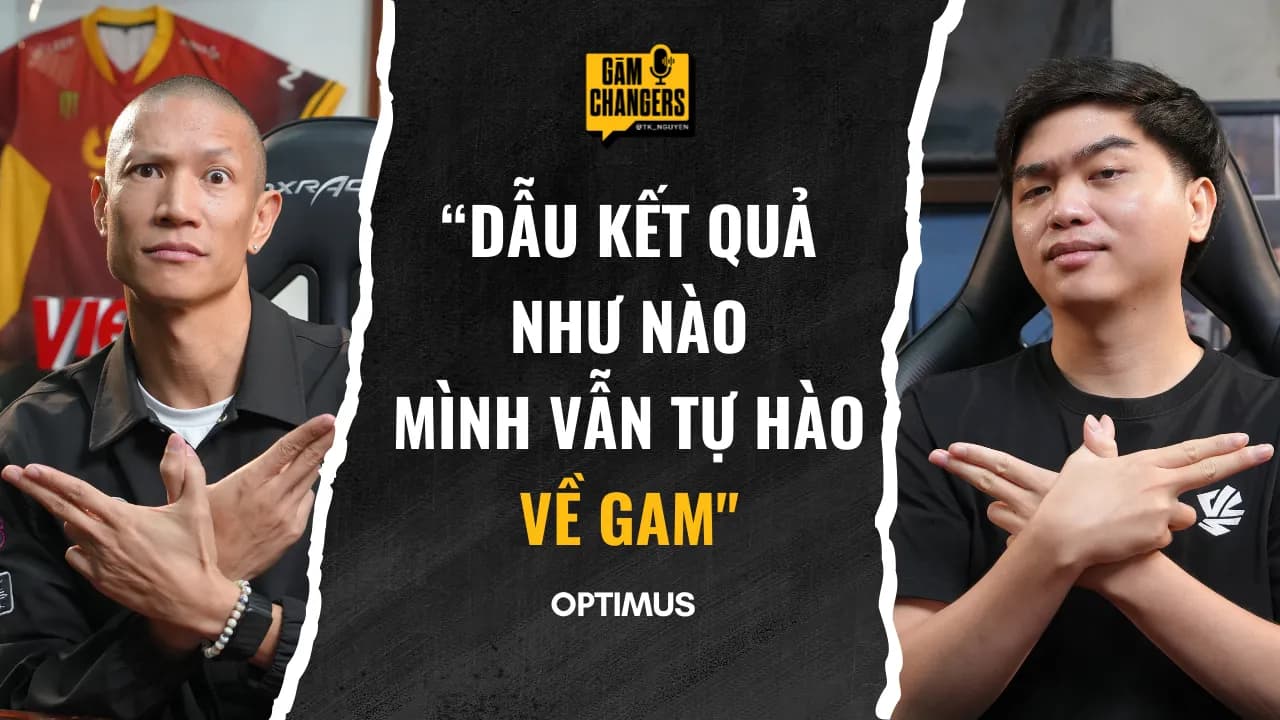 TK Nguyen and former GAM captain Optimus making the GAM hand sign on the GAM Changers Episode 4 cover
