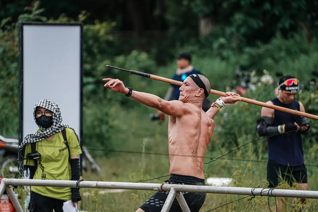 Spartan Race: The spear throw, on the course · Vietnam
